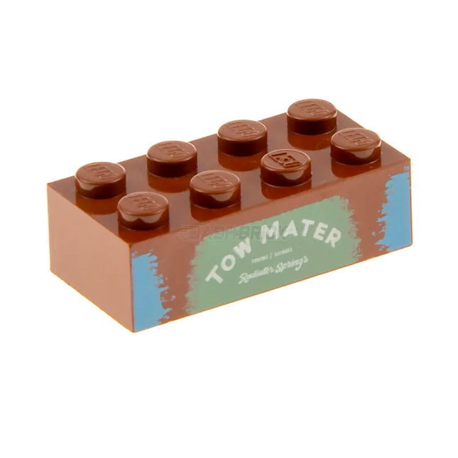 LEGO Brick 2 x 4 with 'TOW MATER' 'Radiator Springs' (Toy Story) [3001pb081] 4616701