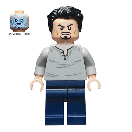 LEGO Minifigure - Tony Stark - Open Neck Shirt, The Avengers (2020) [MARVEL]