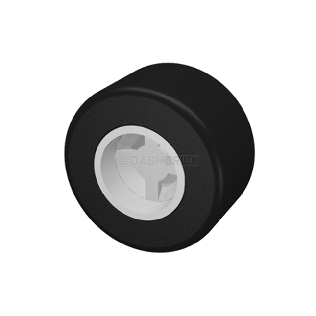 LEGO Wheel 8mm D. x 9mm with Black Tire 14mm D. x 9mm, Smooth, Light Grey [74967c01]