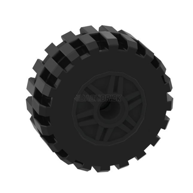 LEGO Wheel 18mm D. x 14mm with Pin Hole, Black Tire, Tread, Black [55981 + 92402] 6359824 4619323