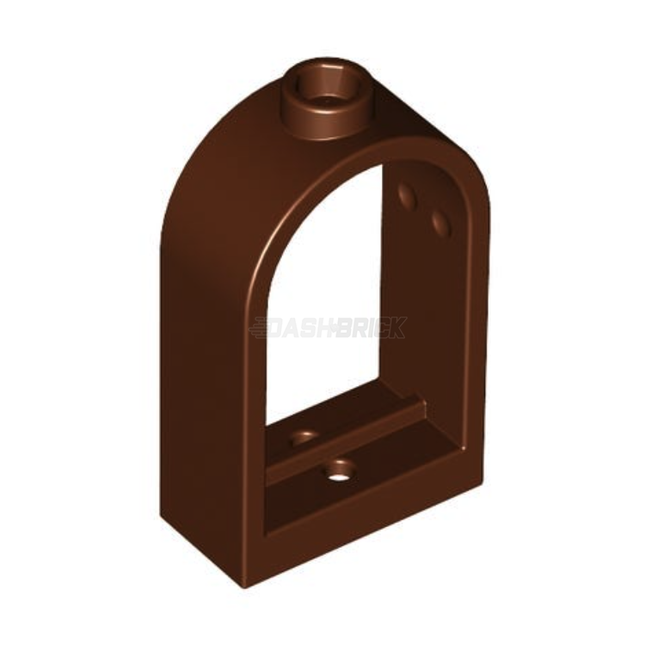 LEGO Window 1 x 2 x 2 2/3, Rounded Top, Reddish Brown [30044] 4542131