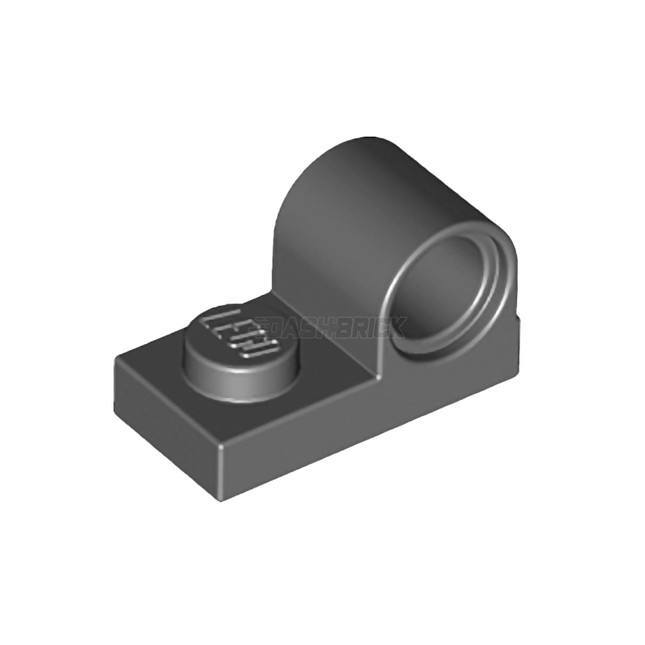 LEGO Plate, Modified 1 x 2 with Pin Hole on Top, Dark Grey [11458] 6019987