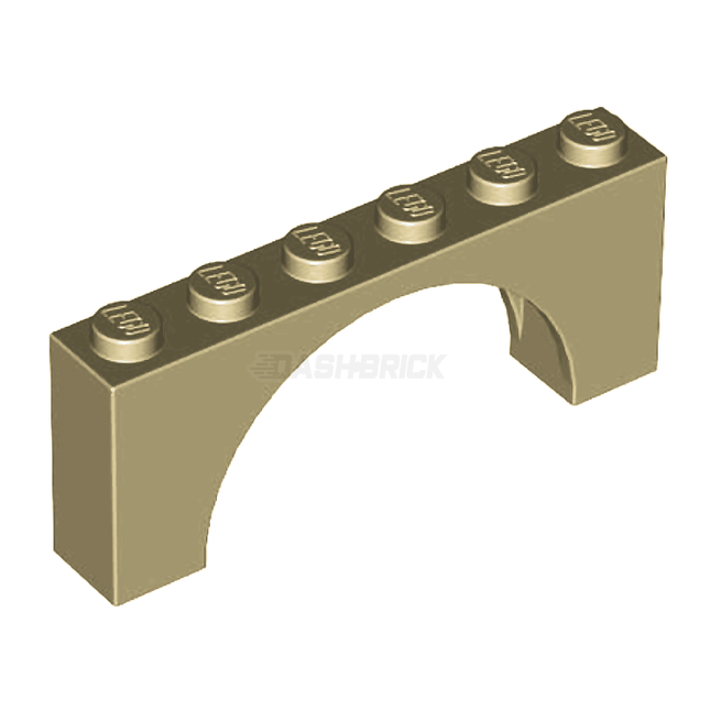 LEGO Brick, Arch 1 x 6 x 2, Medium Thick Top, Tan [15254] 6106187
