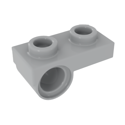LEGO Plate, Modified 1 x 2 with Pin Hole on Bottom, Light Grey [18677]