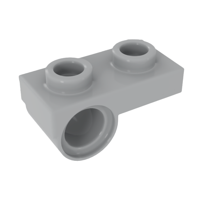 LEGO Plate, Modified 1 x 2 with Pin Hole on Bottom, Light Grey [18677]