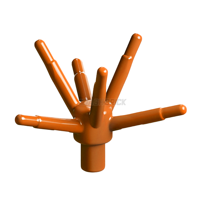LEGO Plant Flower Stem with Bar, Stalk, 6 Stems, Dark Orange [19119]