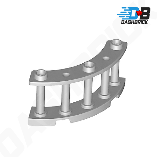 LEGO Fence 4 x 4 x 2 Quarter Round Spindled, 3 Studs, Light Grey [21229]