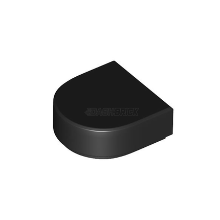 LEGO Tile, Round 1 x 1 Half Circle Extended, Black [24246]