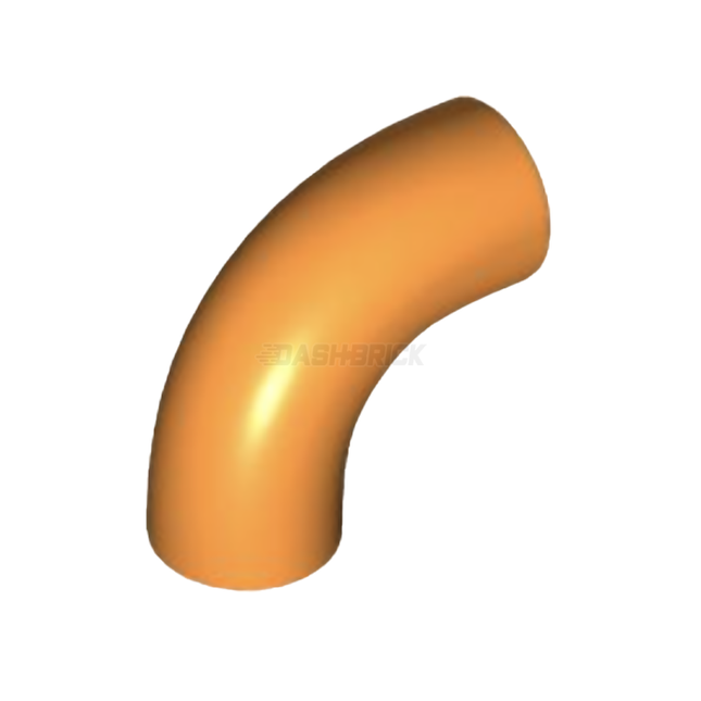 LEGO Brick, Round 1 x 1 d. 90 degrees Elbow Macaroni, No Stud, Type 2, Axle Hole, Orange [25214]