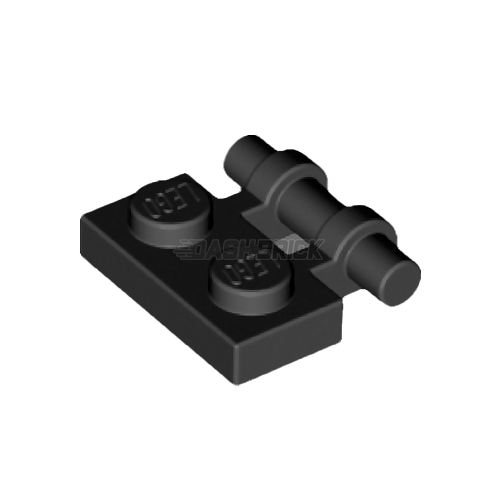 LEGO Plate, Modified 1 x 2, Bar Handle on Side, Free Ends, Black [2540]