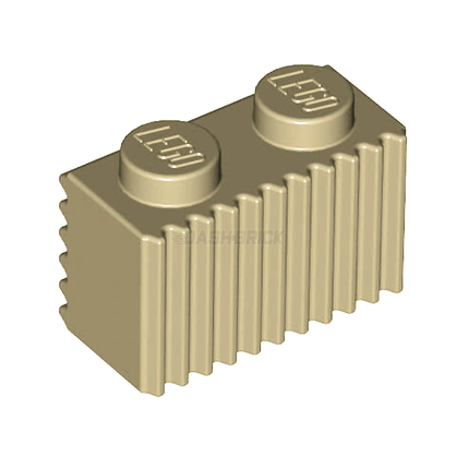 LEGO Brick, Modified 1 x 2, Grille Profile (Flutes), Tan [2877]