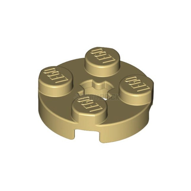LEGO Plate, Round 2 x 2 with Axle Hole, Tan [4032]