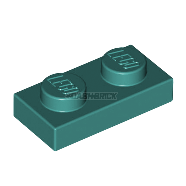 LEGO Plate, 1 x 2, Dark Turquoise [3023]