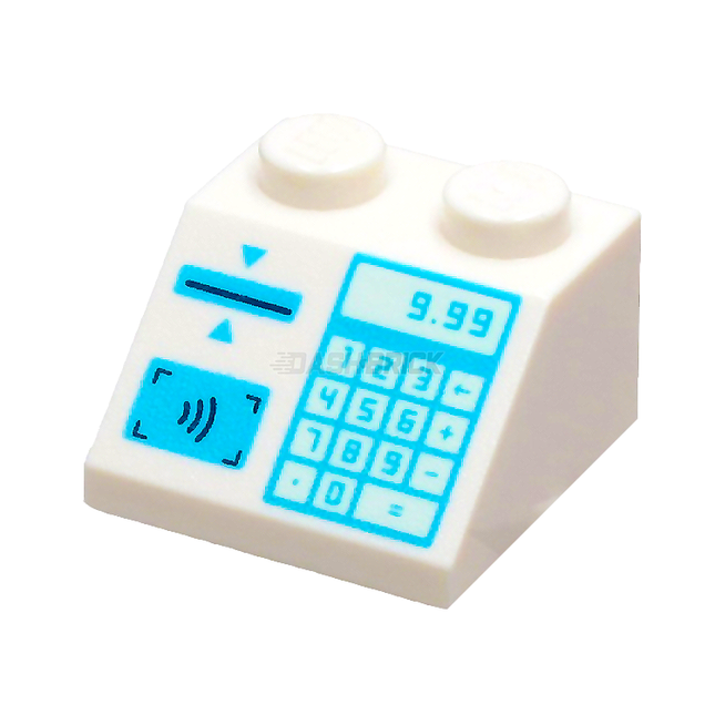LEGO Slope 45 2 x 2, Cash Register, Card Slot, Contactless Payment, White [3039pb139]
