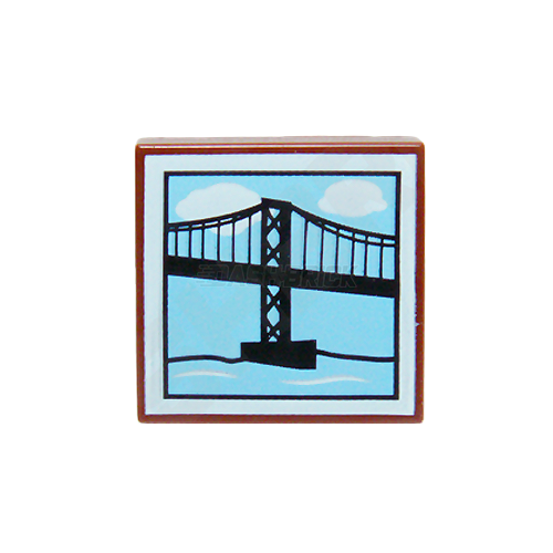 LEGO Minifigure Accessory - Tile, Suspension Bridge Painting/Picture (2 x 2 Tile) [3068bpb0674]