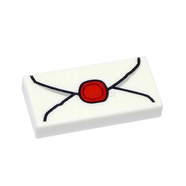 LEGO Minifigure Accessory - Tile, Envelope, Red Wax Seal (Tile 1 x 2) [3069bpb0779]