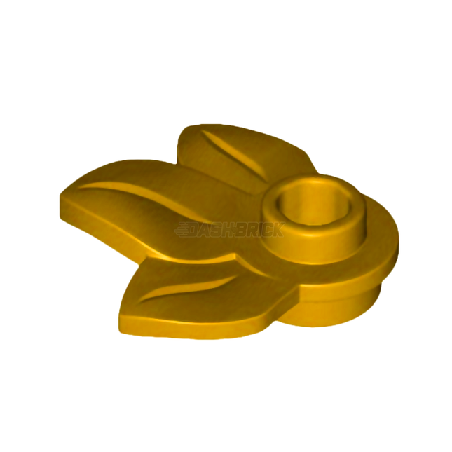 LEGO Plant Plate, Round 1 x 1 with 3 Leaves, Pearl Gold [32607]
