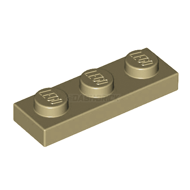 LEGO Plate, 1 x 3, Tan [3623]
