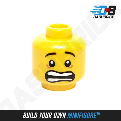 LEGO Minifigure Head - Mouth Open Scared, Raised Eyebrows