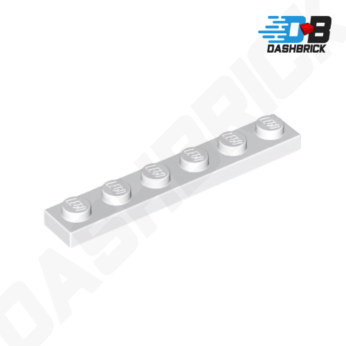 LEGO Plate, 1 x 6, White [3666]