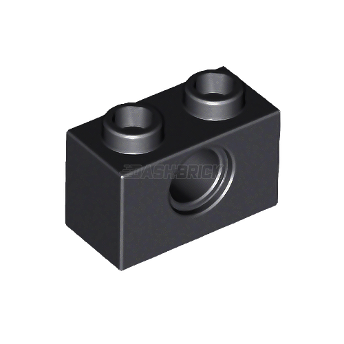 LEGO Technic, Brick 1 x 2 with Hole, Black [3700] 370026