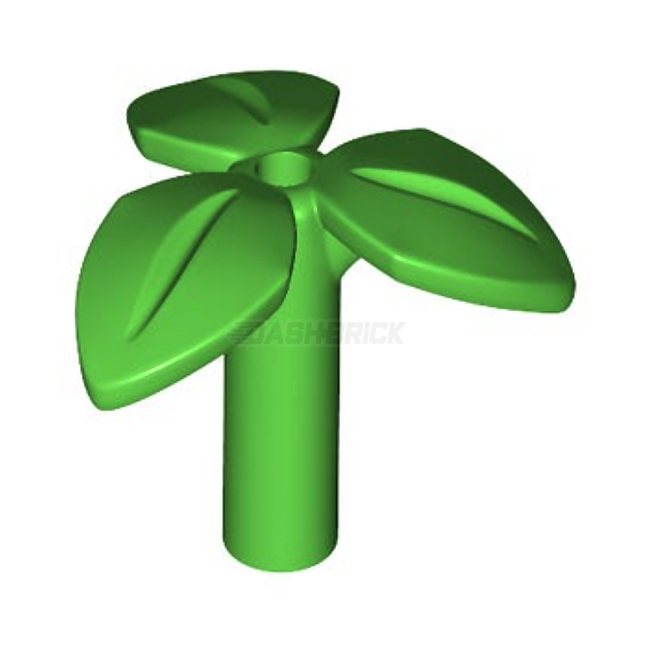 LEGO Plant Stem, 3 Leave, Bottom Pin, Bright Green [37695] 6235080