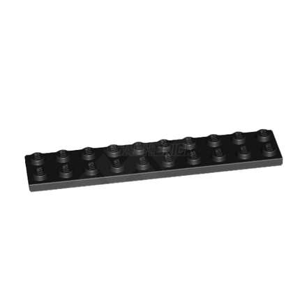 LEGO Plate, 2 x 10, Black [3832] 383226