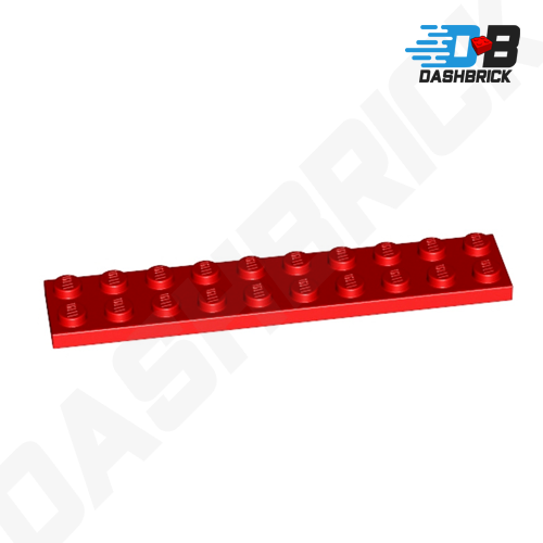 LEGO Plate, 2 x 10, Red [3832] 383221