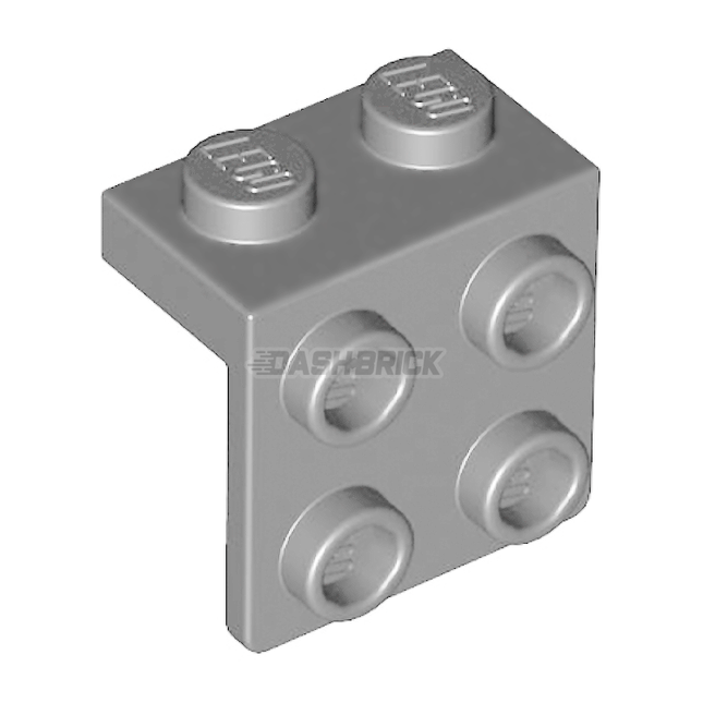 LEGO Bracket 1 x 2 - 2 x 2, Down Angle Support, Light Grey [44728]