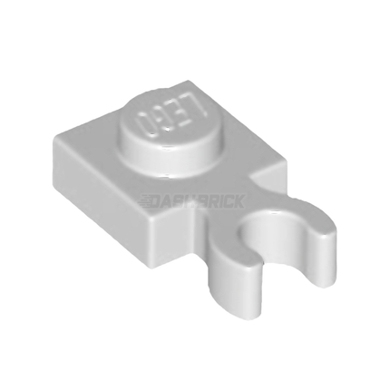 LEGO Plate, Modified 1 x 1, Open O Clip Thick (Vertical Grip), White [4085d / 60897] 6330191