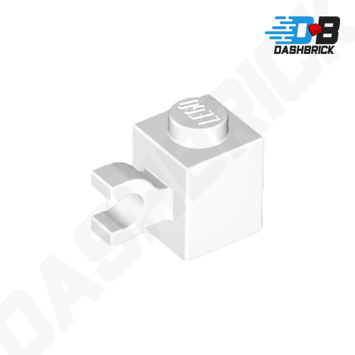 LEGO Brick, Modified 1 x 1 with Clip (Horizontal Grip), White [60476]