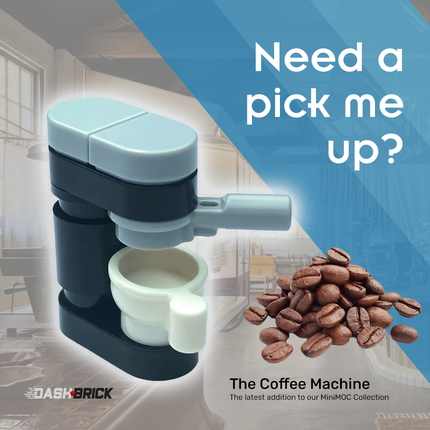 LEGO "The Coffee Machine" - Small Coffee Maker - Red, Cup [MiniMOC]