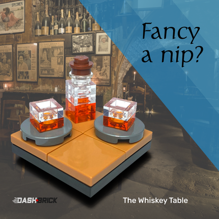 LEGO "Whiskey Table" - Bottle, 2 Glasses [MiniMOC]