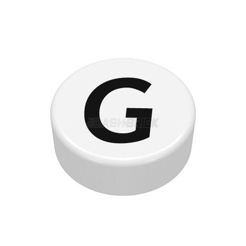 LEGO Minifigure Accessory - Tile, The Letter "G", Type/Lettering, White Tile [98138pb217]