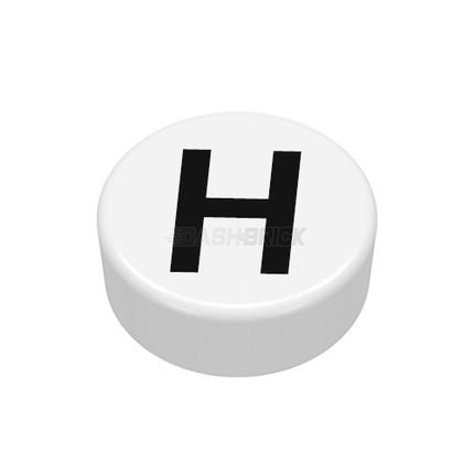 LEGO Minifigure Accessory - Tile, The Letter "H", Type/Lettering, White Tile [98138pb218]