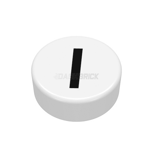 LEGO Minifigure Accessory - Tile, The Letter "I", Type/Lettering, White Tile [98138pb219]