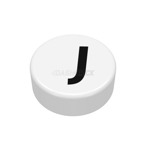 LEGO Minifigure Accessory - Tile, The Letter "J", Type/Lettering, White Tile [98138pb220]