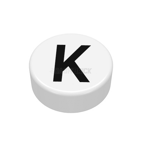 LEGO Minifigure Accessory - Tile, The Letter "K", Type/Lettering, White Tile [98138pb221]