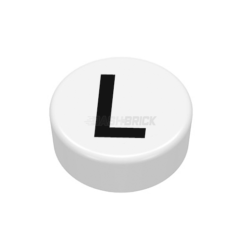 LEGO Minifigure Accessory - Tile, The Letter "L", Type/Lettering, White Tile [98138pb222]