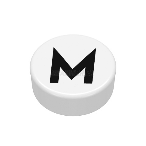 LEGO Minifigure Accessory - Tile, The Letter "M" or "W", Type/Lettering, White Tile [98138pb223]