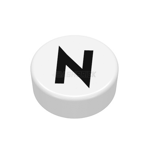 LEGO Minifigure Accessory - Tile, The Letter "N", Type/Lettering, White Tile [98138pb224]