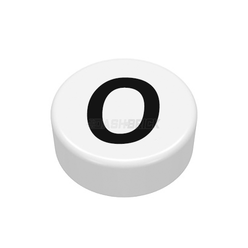 LEGO Minifigure Accessory - Tile, The Letter "O", Type/Lettering, White Tile [98138pb225]
