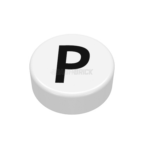 LEGO Minifigure Accessory - Tile, The Letter "P", Type/Lettering, White Tile [98138pb226]