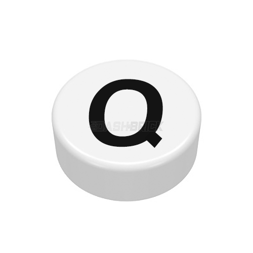 LEGO Minifigure Accessory - Tile, The Letter "Q", Type/Lettering, White Tile [98138pb227]