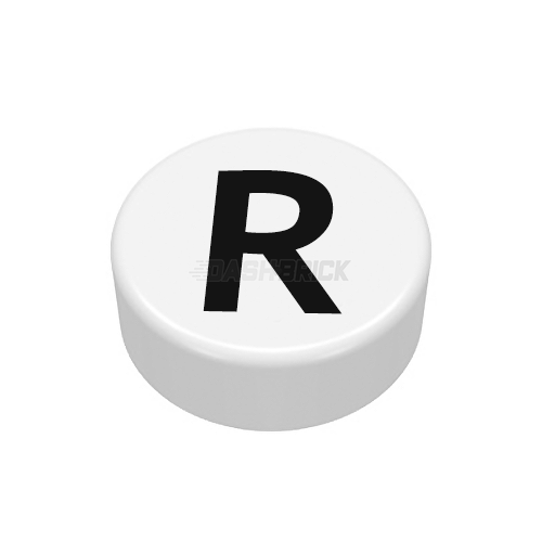 LEGO Minifigure Accessory - Tile, The Letter "R", Type/Lettering, White Tile [98138pb228]