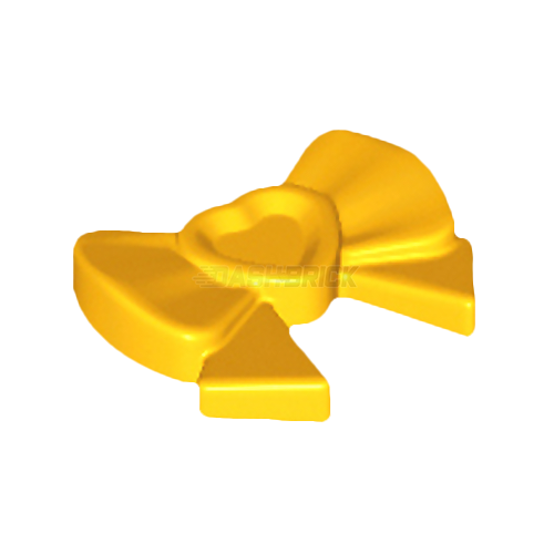 LEGO Minifigure Accessory - Bow with Heart, Long Ribbon, Rear Small Pin, Bright Light Orange [11618]