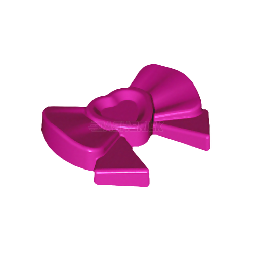 LEGO Minifigure Accessory - Bow with Heart, Long Ribbon, Rear Small Pin, Magenta [11618]