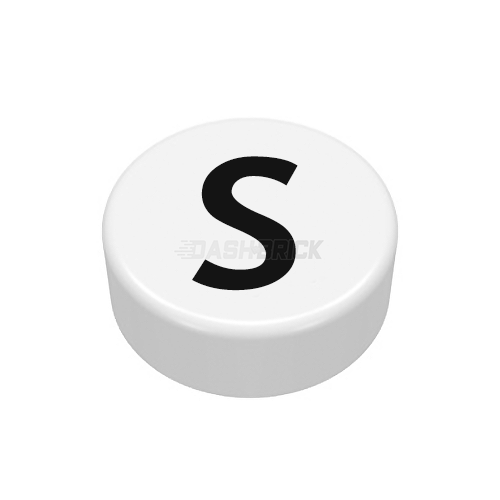 LEGO Minifigure Accessory - Tile, The Letter "S", Type/Lettering, White Tile [98138pb229]