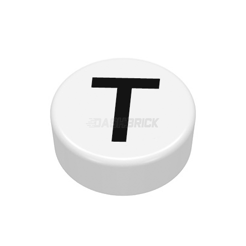 LEGO Minifigure Accessory - Tile, The Letter "T", Type/Lettering, White Tile [98138pb230]