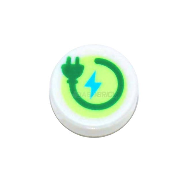 LEGO Minifigure Accessory - Tile, Green Electric Power Plug, Tile [98138pb264]